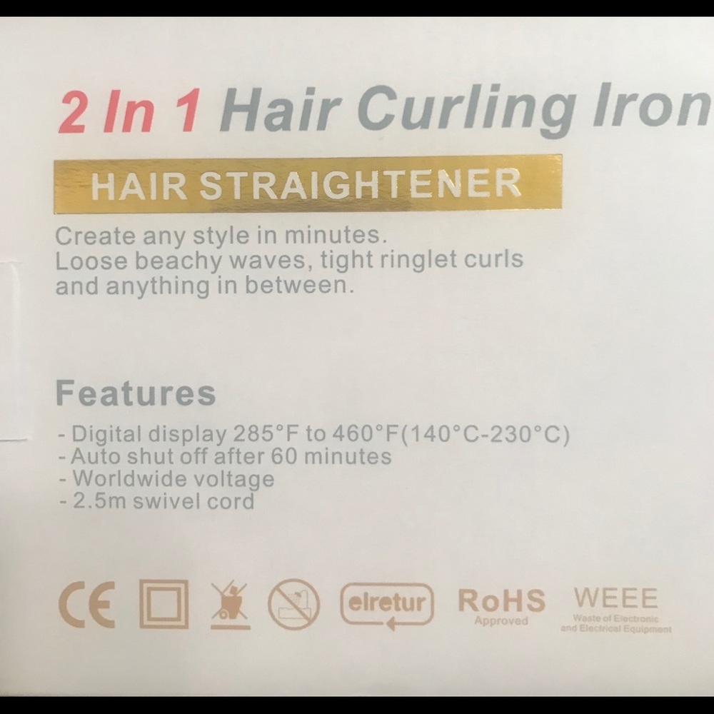 2 in 1 Hair Curling/Flattening Iron - Picture 4 of 4